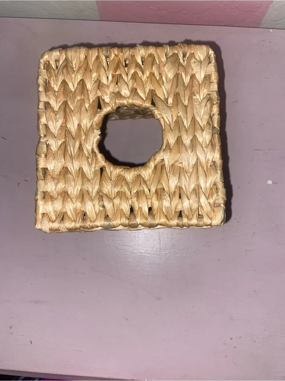 Woven Natural Rattan Square Tissue Box Cover - Natural